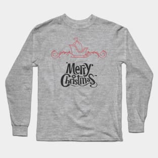 Merry Christmas with Santa's Sleigh Long Sleeve T-Shirt